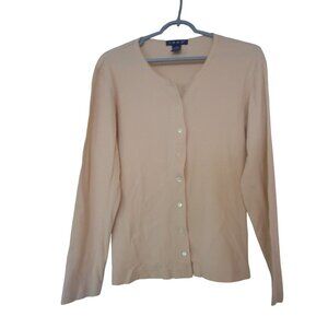 Izod ribbed Cardigan Size M  light beige / Cream 100% cotton